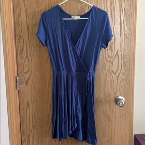 Blue V-neck Dress